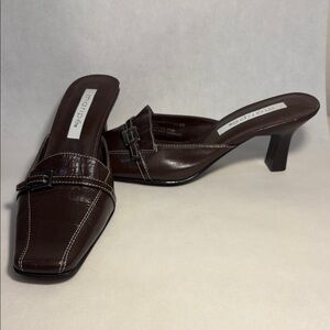 Maripe Dark Brown Women's Mules with Buckle Detail